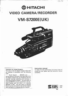 Hitachi VM S 7200 E manual. Camera Instructions.